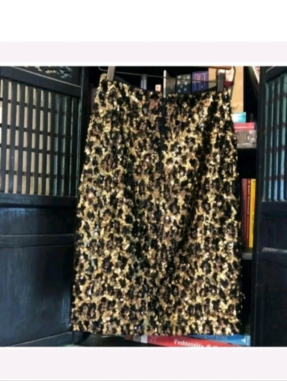 Alice + Olivia Ramos Leopard Print Sequin Pencil Skirt Size 0